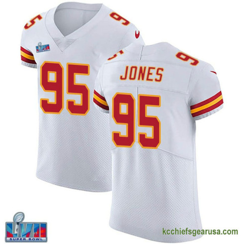 Mens Kansas City Chiefs Chris Jones White Elite Vapor Untouchable Super Bowl Lvii Patch Kcc216 Jersey C1206
